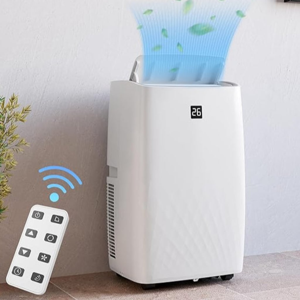 Phrost 10,000 BTUs Portable Air Conditioners Cool Up to 450 Sq.Ft, 3-in-1 Smart Cooling AC Unit with Dehumidifier, Fan, Cools, Portable AC Unit with Remote Control, LED Display, Window Kit