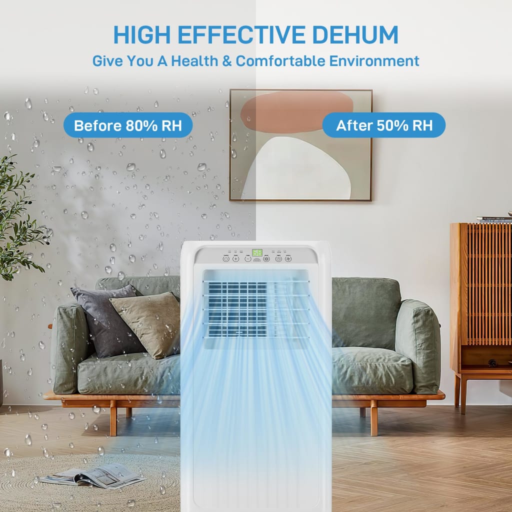 Phrost 10,000 BTUs Portable Air Conditioners Cool Up to 450 Sq.Ft, 3-in-1 Smart Cooling AC Unit with Dehumidifier, Fan, Cools, Portable AC Unit with Remote Control, LED Display, Window Kit